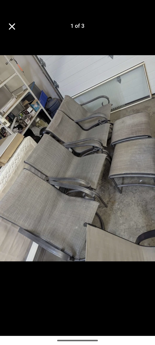 Glass Top Patio Dining Set with Chairs