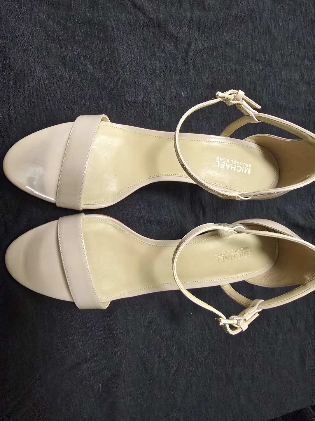Michael Kors Nude Patent Leather Heeled Sandals