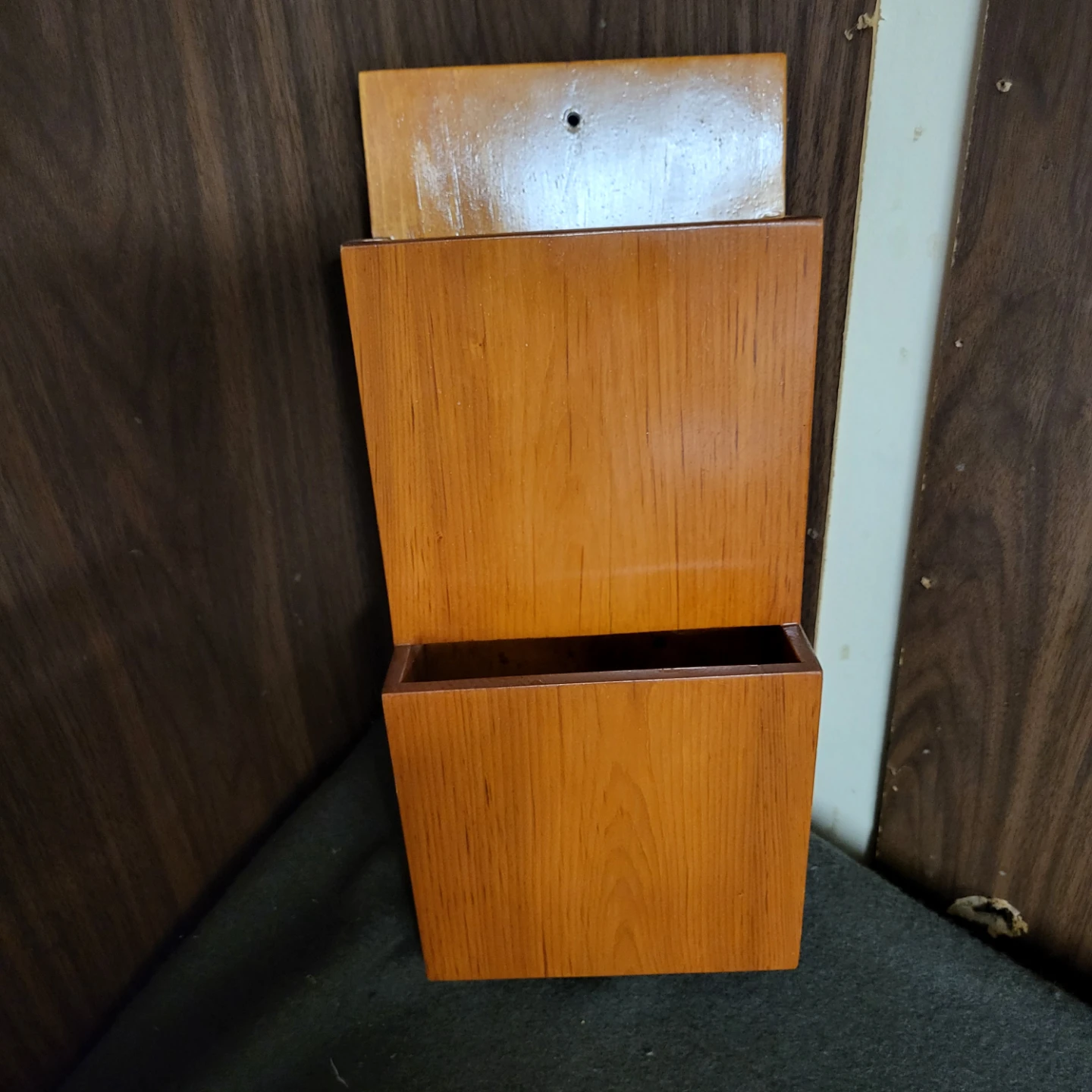 Teak Wall Mount Mail Holder