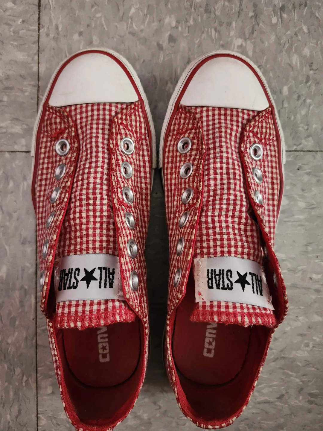 37 eu Converse All Star Red Gingham Sneakers