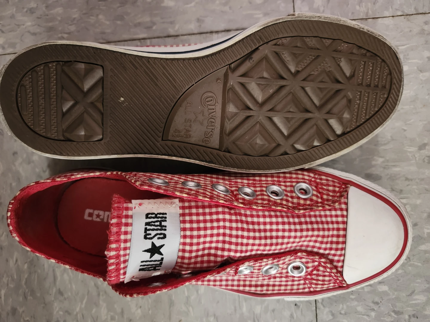 37 eu Converse All Star Red Gingham Sneakers - photo 4