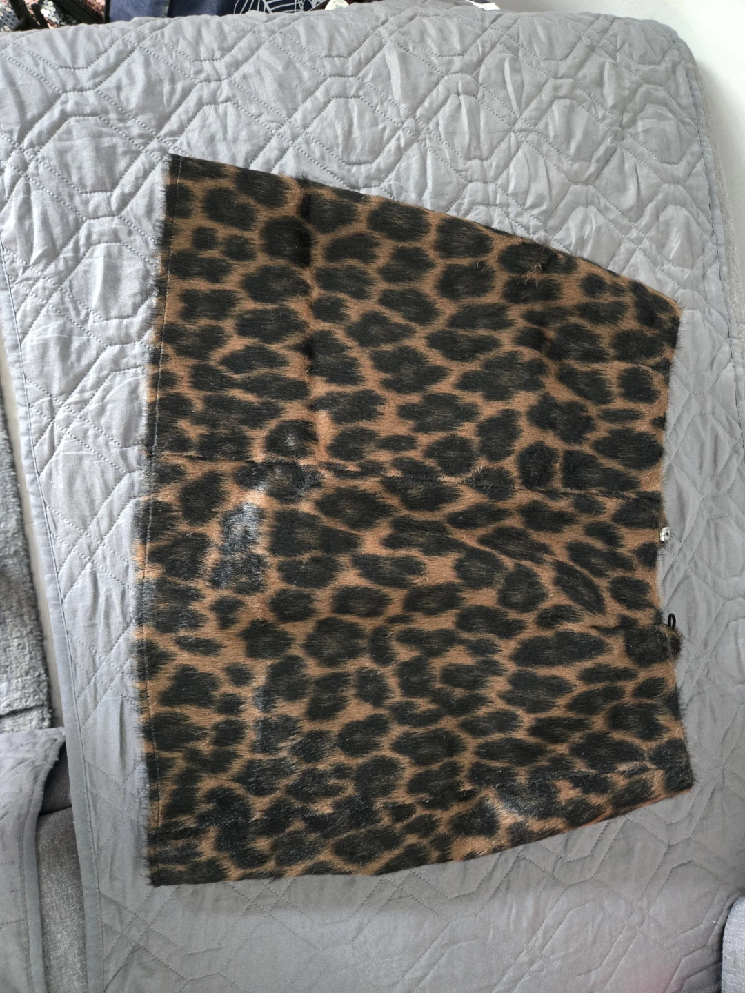 Black & Brown Leopard Print Faux Fur Mini Skirt - photo 3