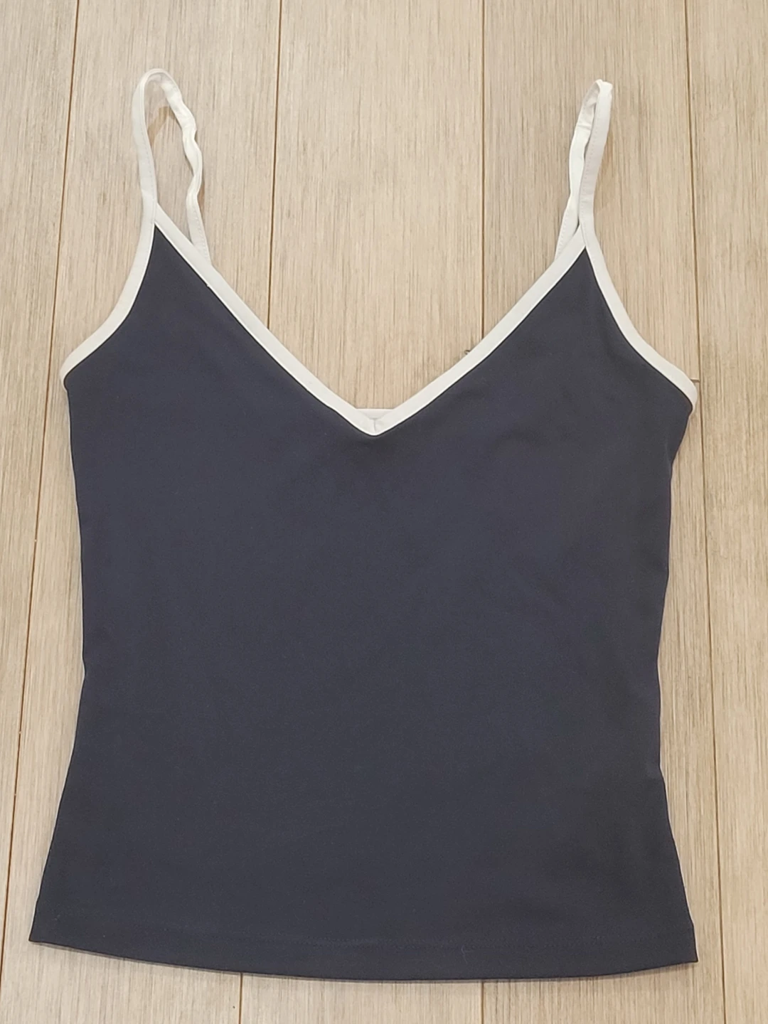Garage Sleek Deep V-Neck Cami Top - Navy Blue - Never worn