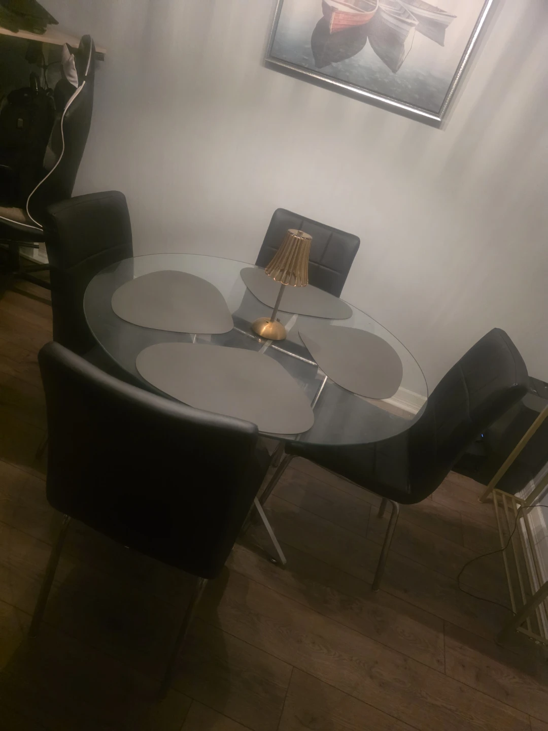 Glass Dining Table with 4 Chairs - photo 2