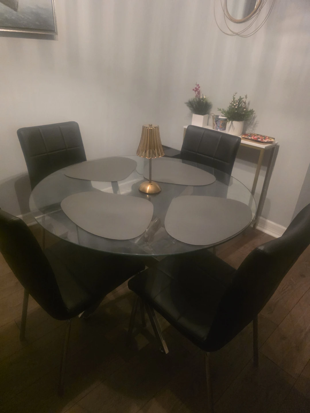 Glass Dining Table with 4 Chairs - photo 3