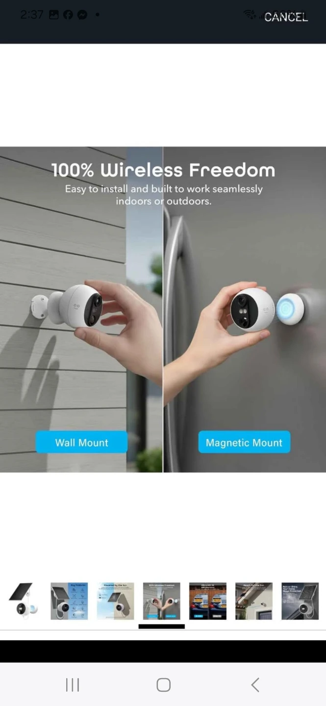 Geeni Perch 2K Smart Magnetic Battery Camera with Solar Panel - photo 4
