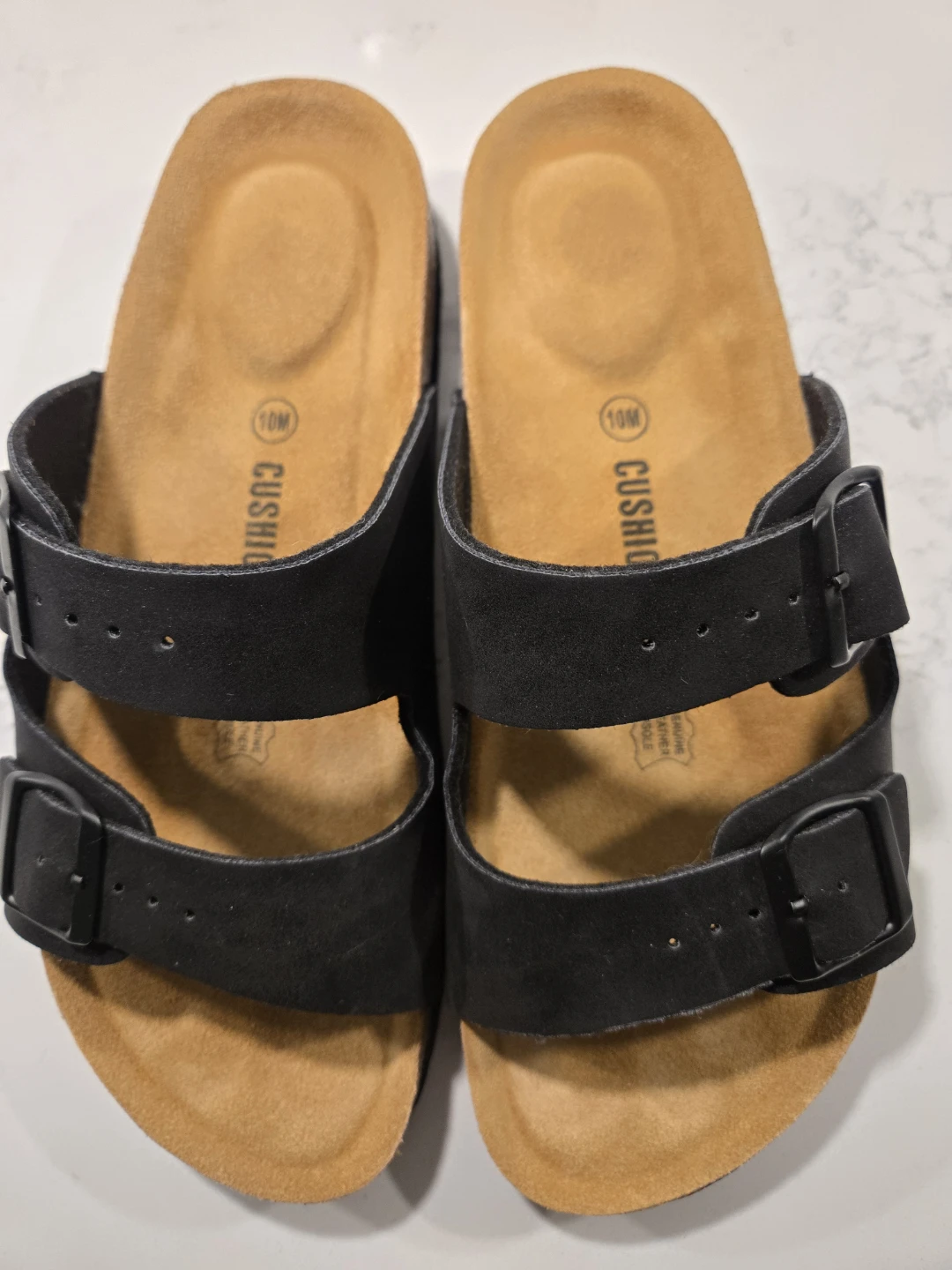 Black Cushionaire Sandals Size 10M