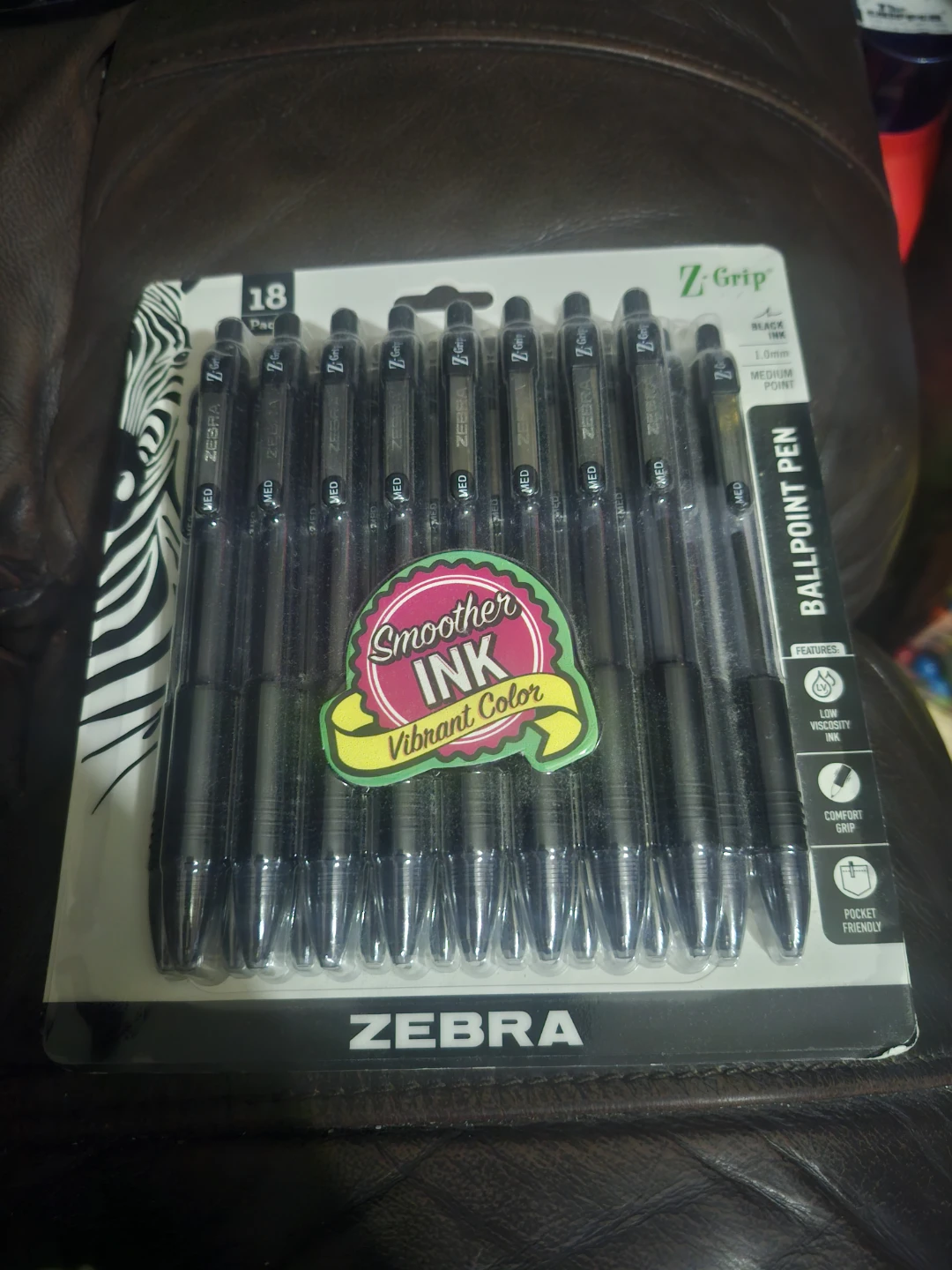 Zebra Z-Grip Ballpoint Pens - 18 Pack, Black Ink