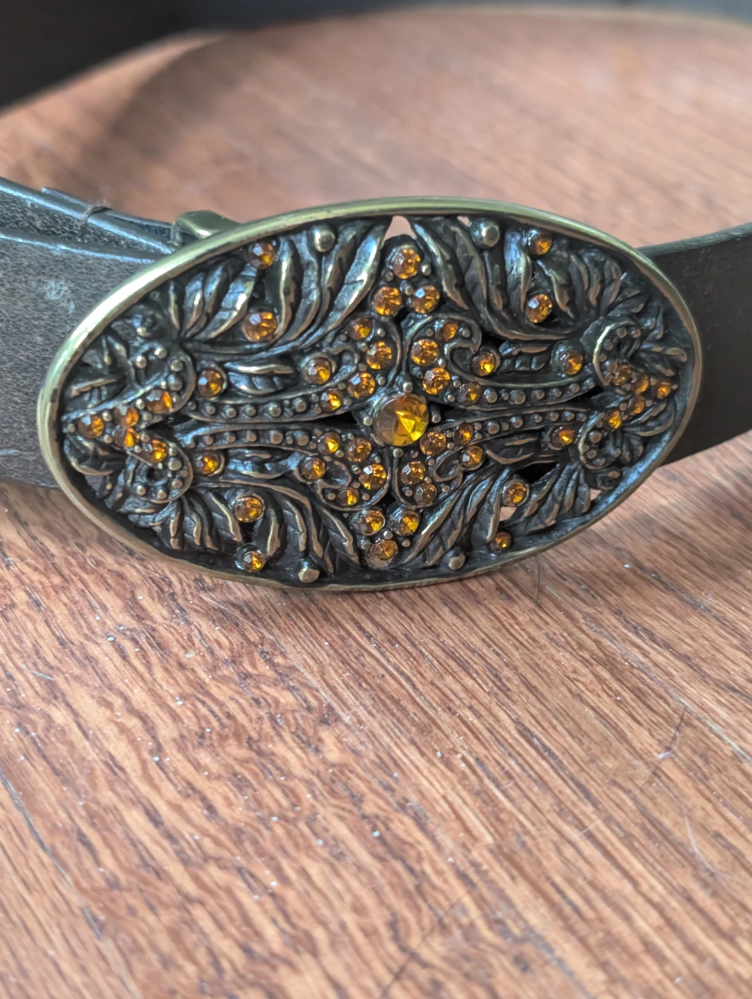Rhinestone Oval Buckle Belt - photo 2