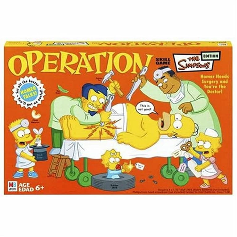 The Simpsons Operation Game Vintage Bart Homer Milton Bradley