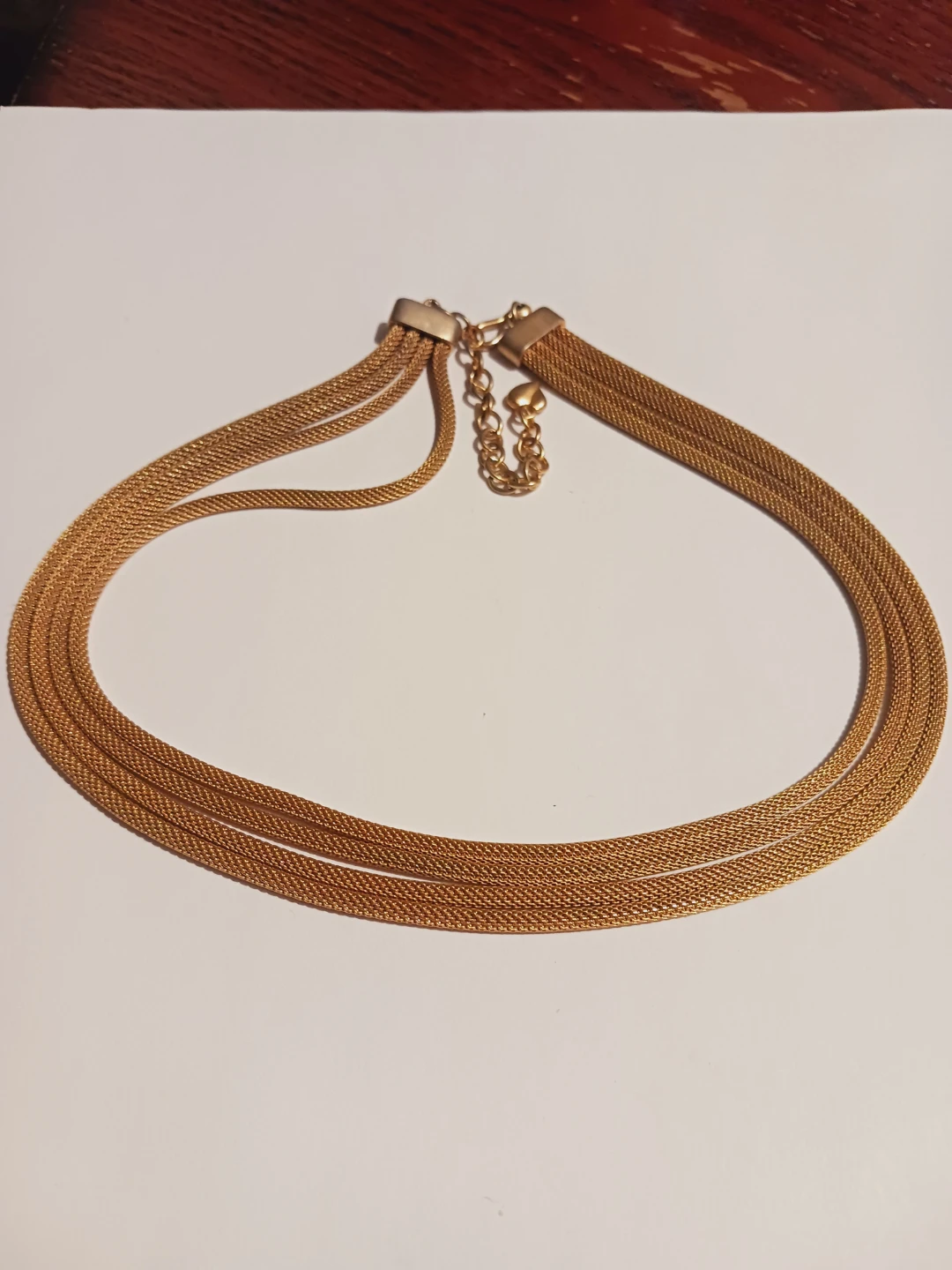 Gold Tone Mesh Multi-Strand Necklace - photo 2