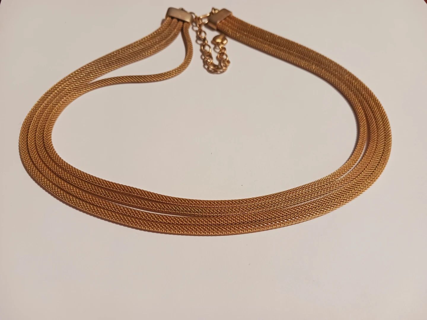 Gold Tone Mesh Multi-Strand Necklace - photo 3