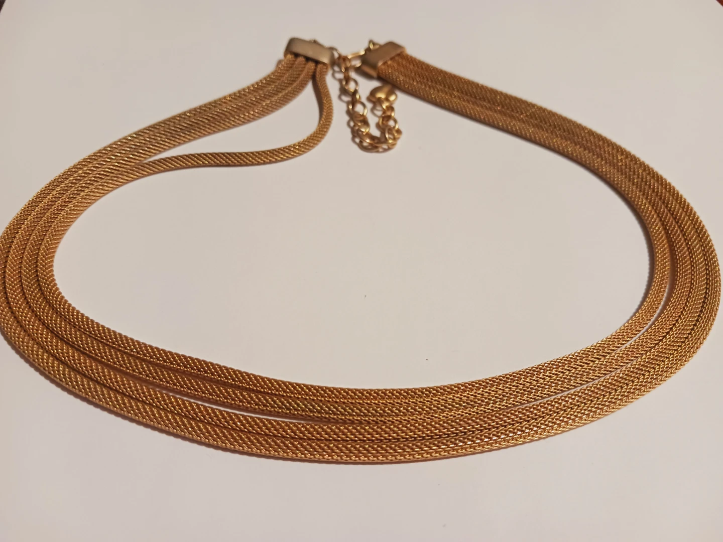Gold Tone Mesh Multi-Strand Necklace - photo 4