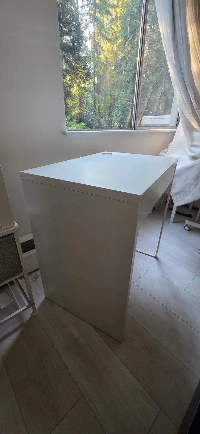 White IKEA Desk with Drawer - photo 2