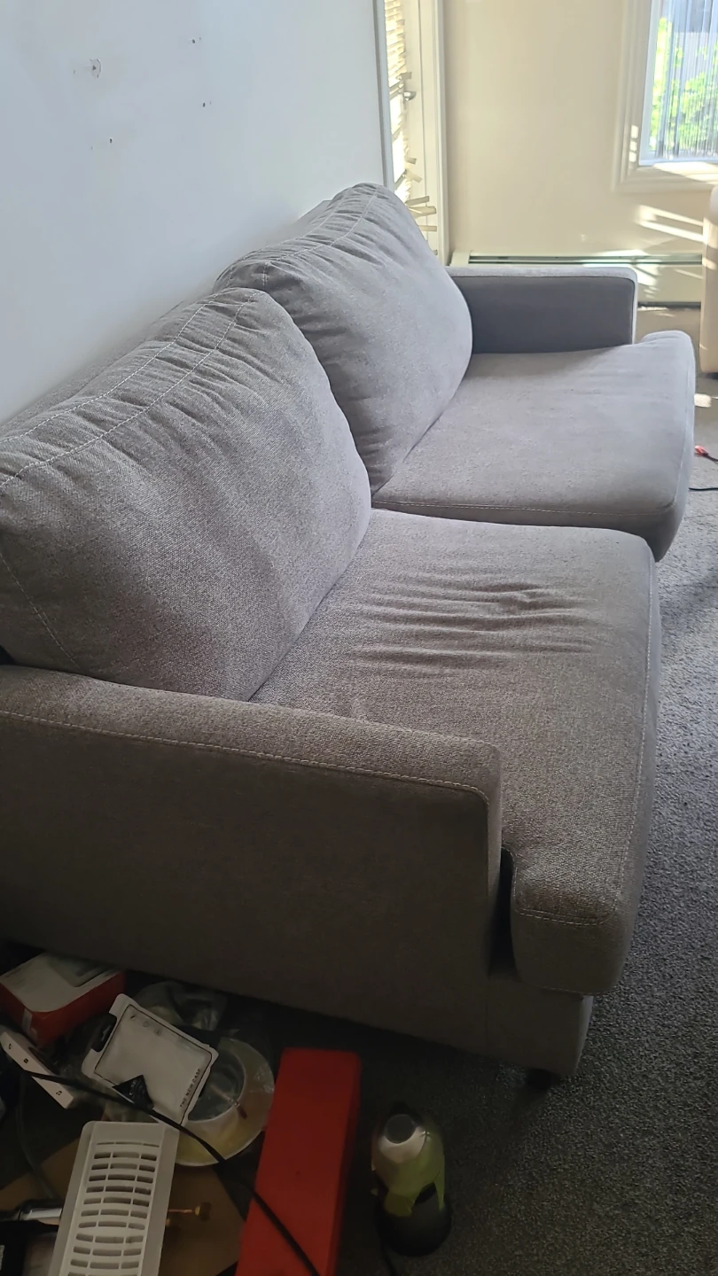 Gray Fabric Loveseat