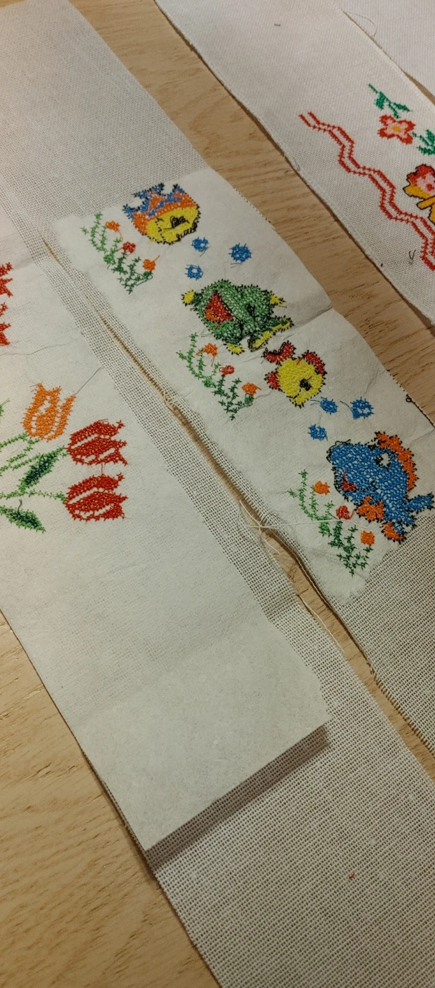 6 strips of cross stitch embroidery - photo 2
