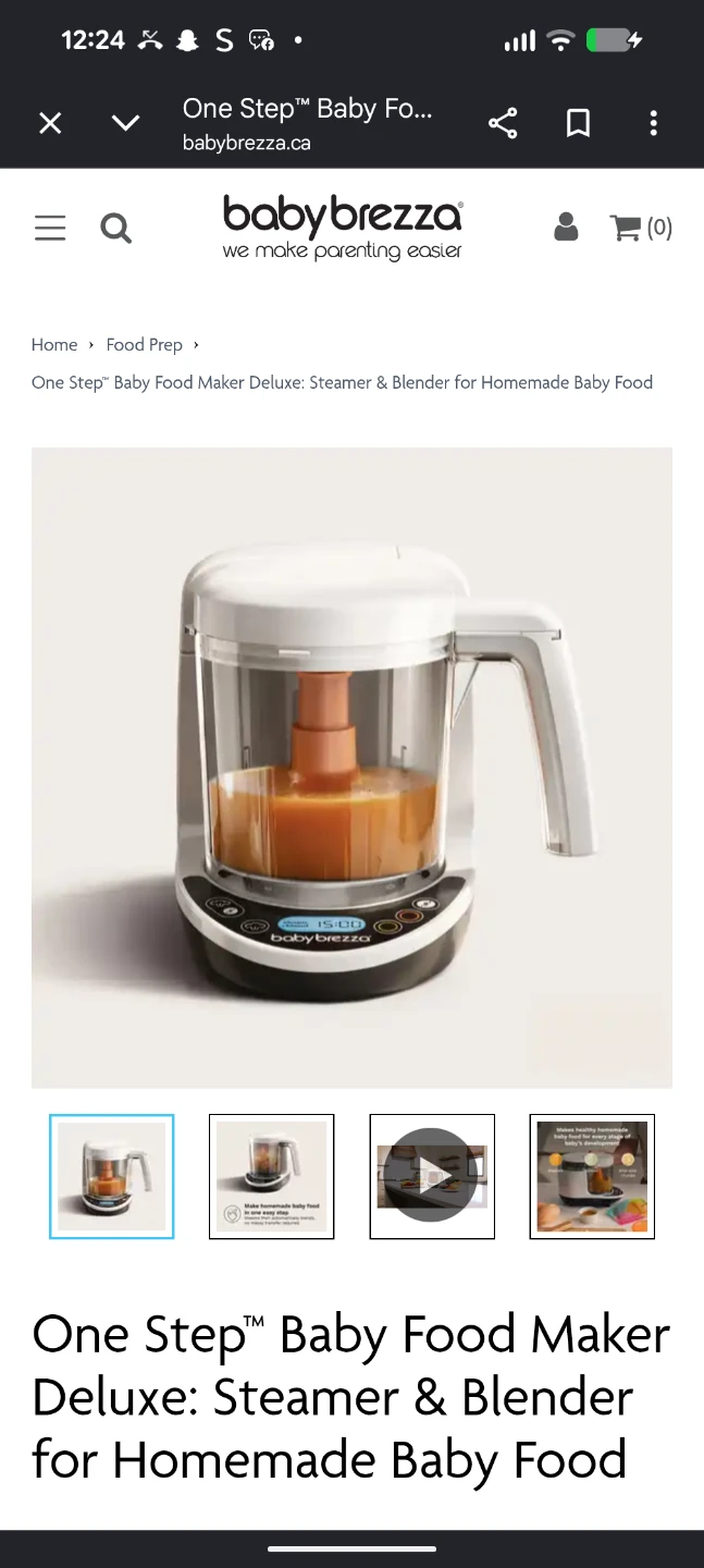 Baby Brezza one step blender and steamer baby food maker