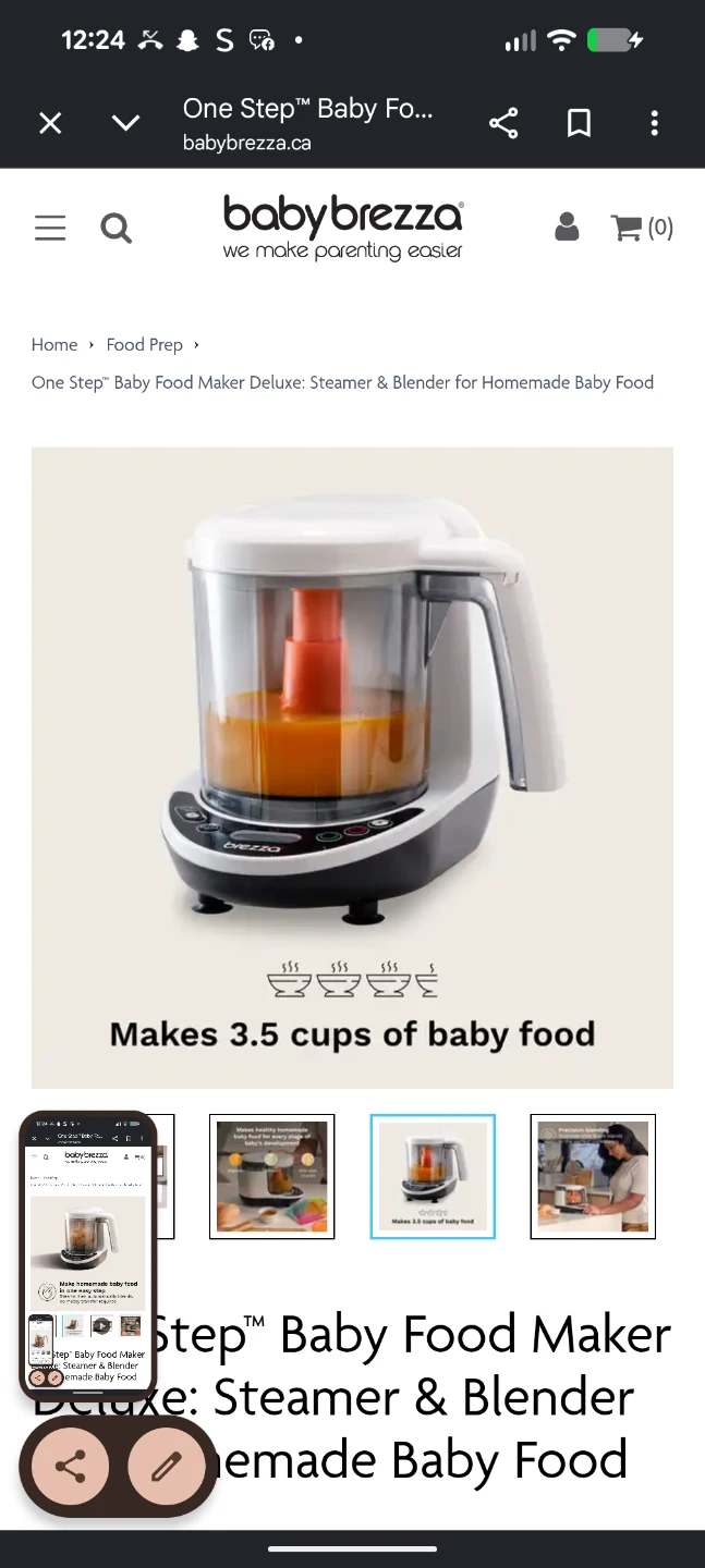 Baby Brezza one step blender and steamer baby food maker - photo 2