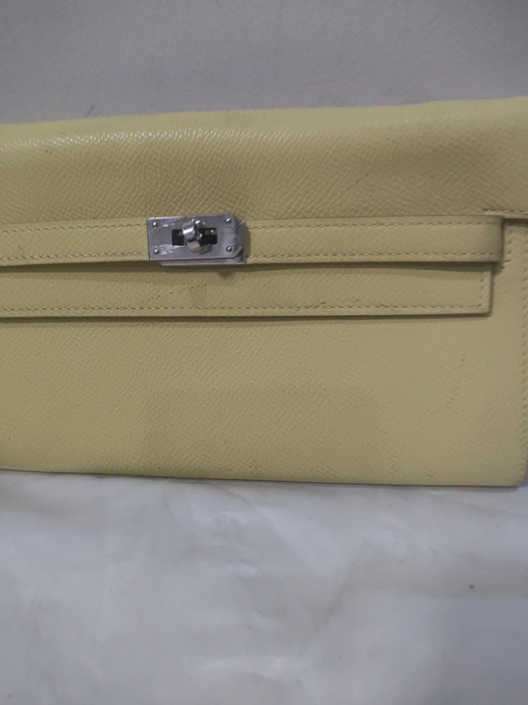 Hermès Paris Yellow Leather Clutch