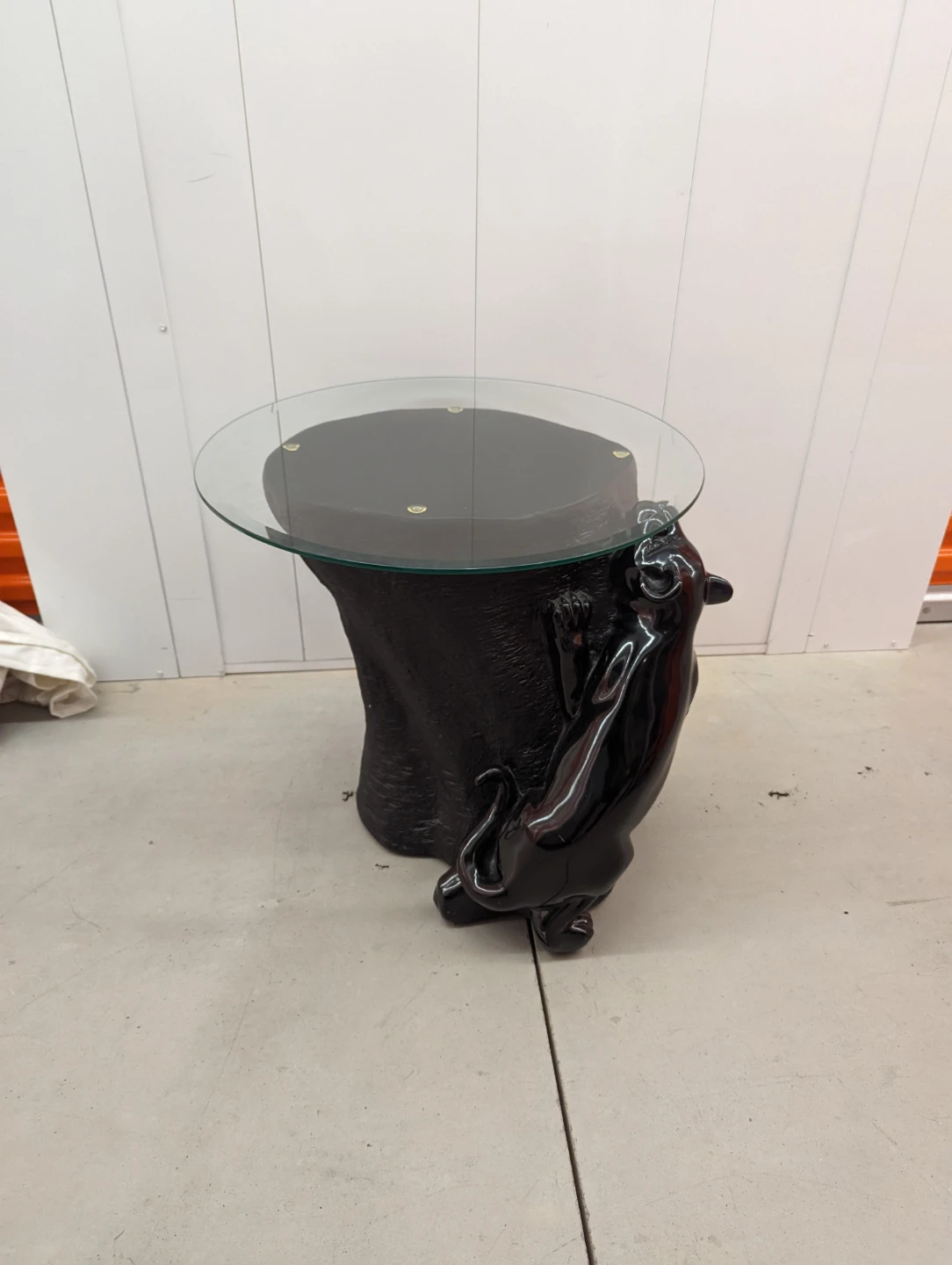 Black Panther Glass Top Side Table and coffee table