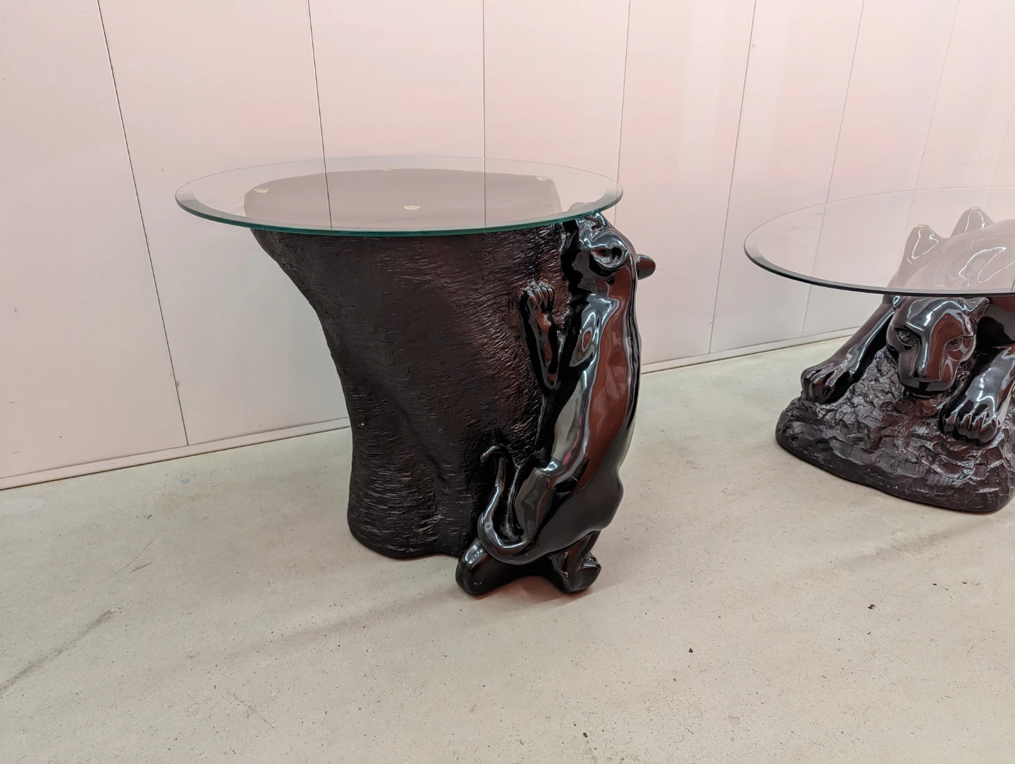 Black Panther Glass Top Side Table and coffee table - photo 2