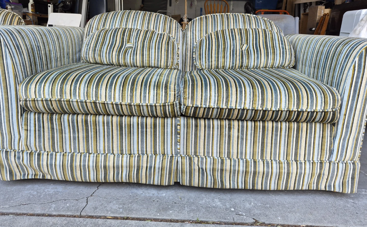 Rare KROEHLER Striped Loveseat and Armchair Set - photo 5