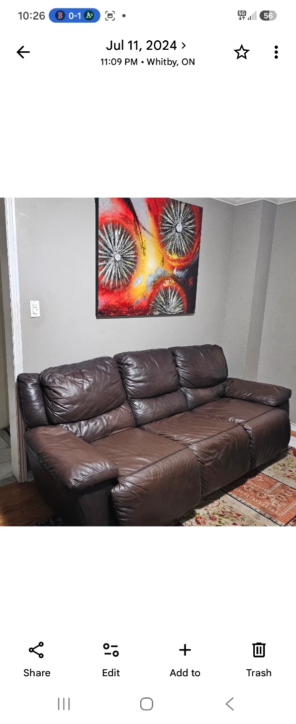 Brown Leather recliners - photo 2