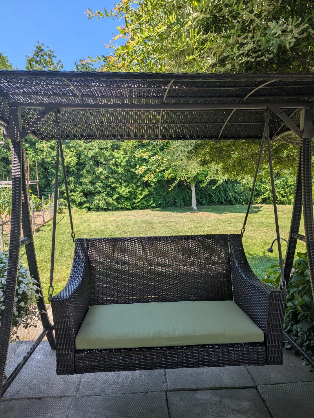 Wicker Patio Swing with Canopy - photo 2