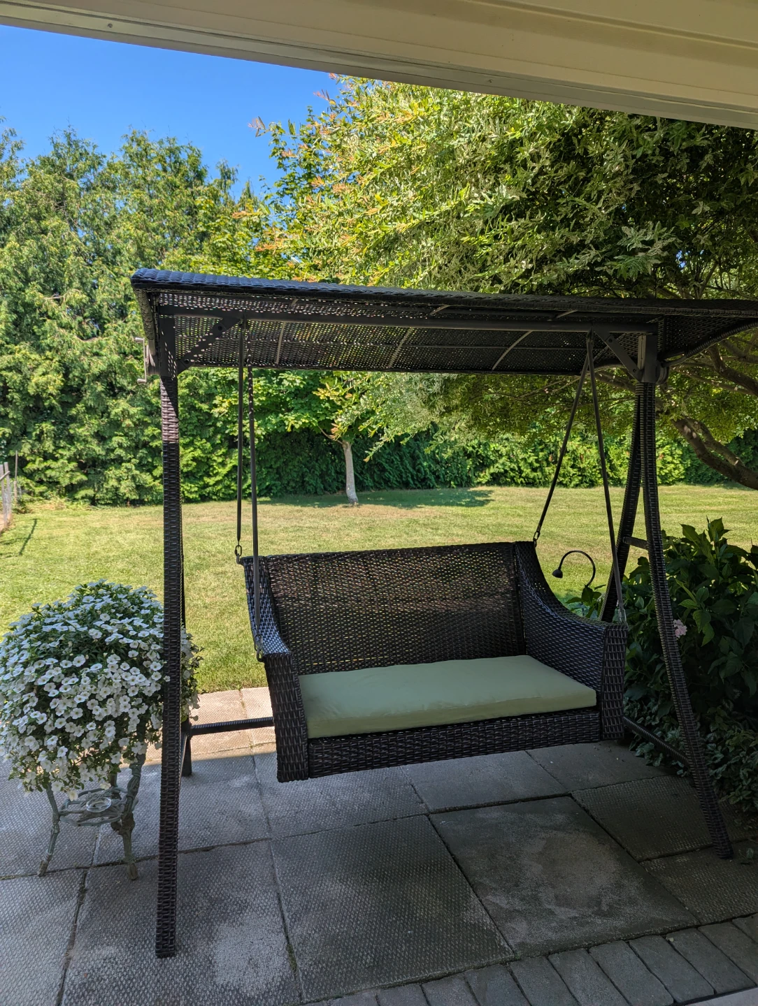 Wicker Patio Swing with Canopy - photo 3