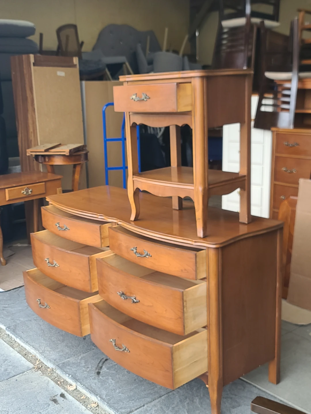 Vintage French Provincial Dresser and Nightstand Set - photo 2