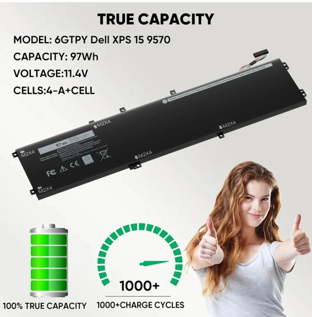 Dell XPS 15 9570 Laptop Battery - 97Wh - photo 3