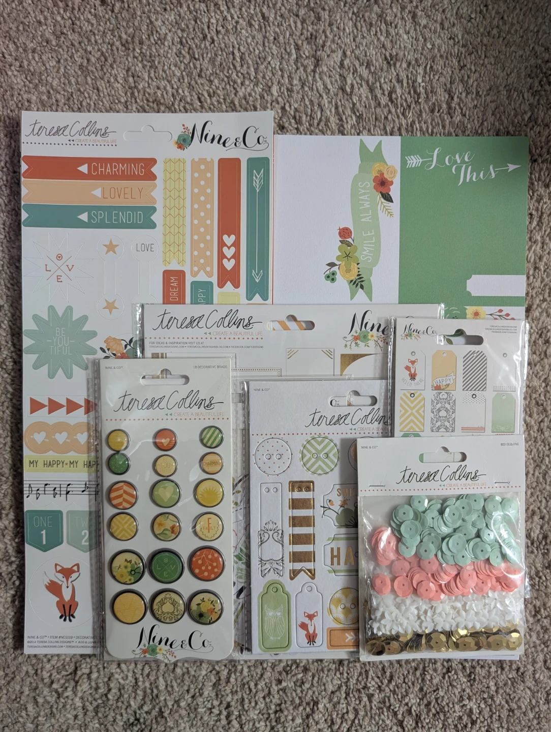 Teresa Collins Nine & Co. Ultimate 12x12 Scrapbook Kit Lot