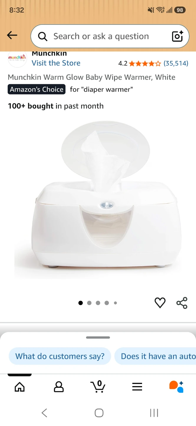 Munchkin Warm Glow Baby Wipe Warmer, White - photo 2