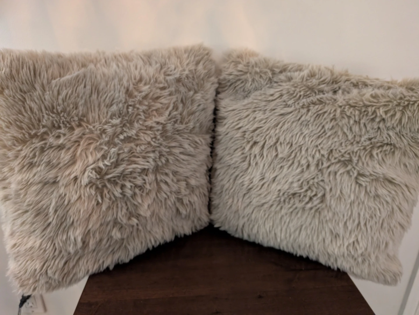 Pair of Faux Fur Throw Pillows