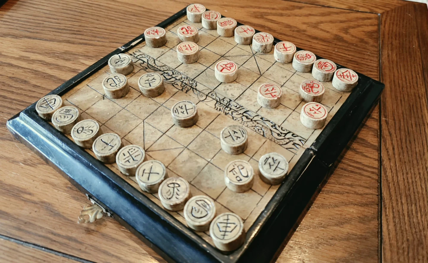 Portable Stone Handmade Chinese Chess Set (Xiangqi)