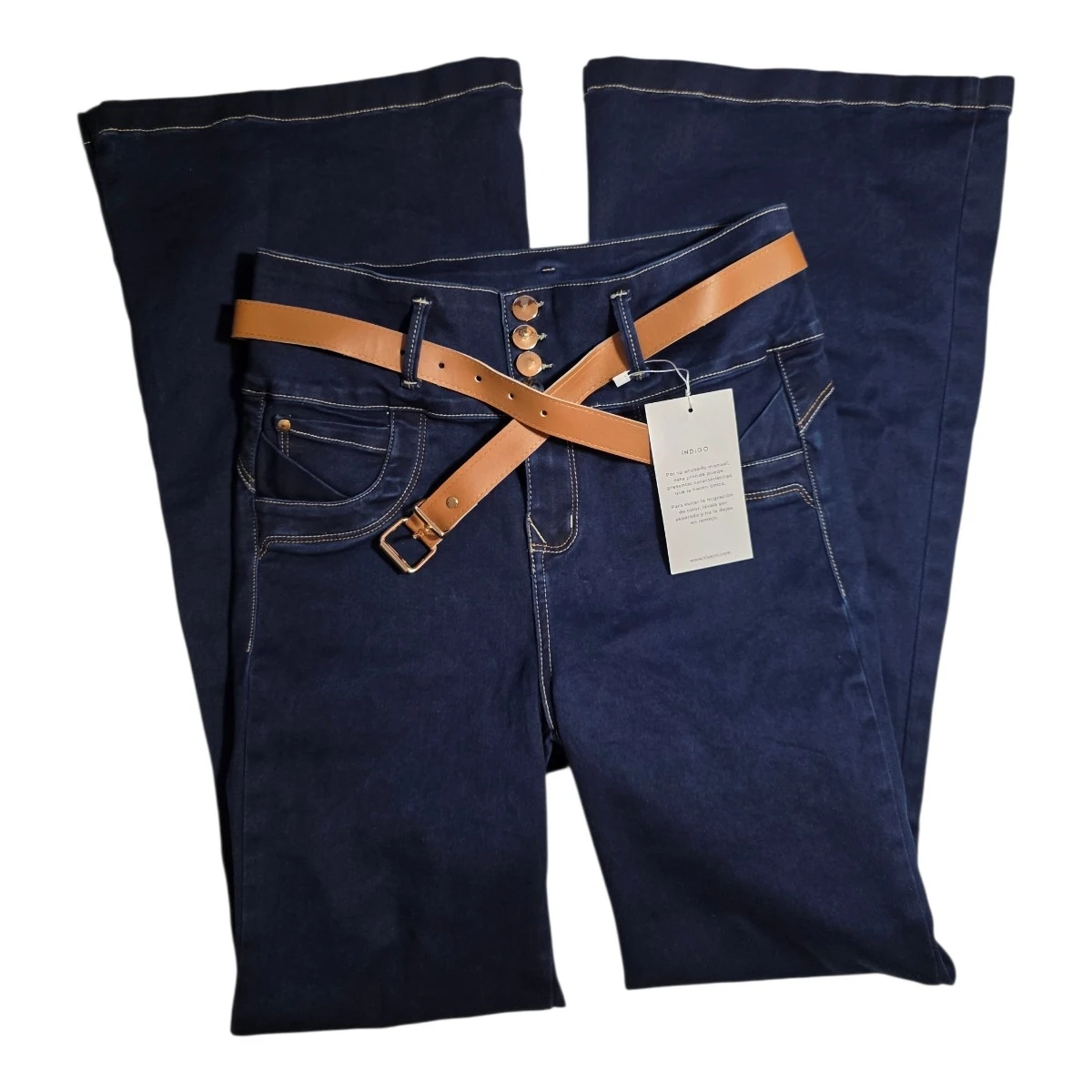 Jean Darcy Flare Jeans with Belt