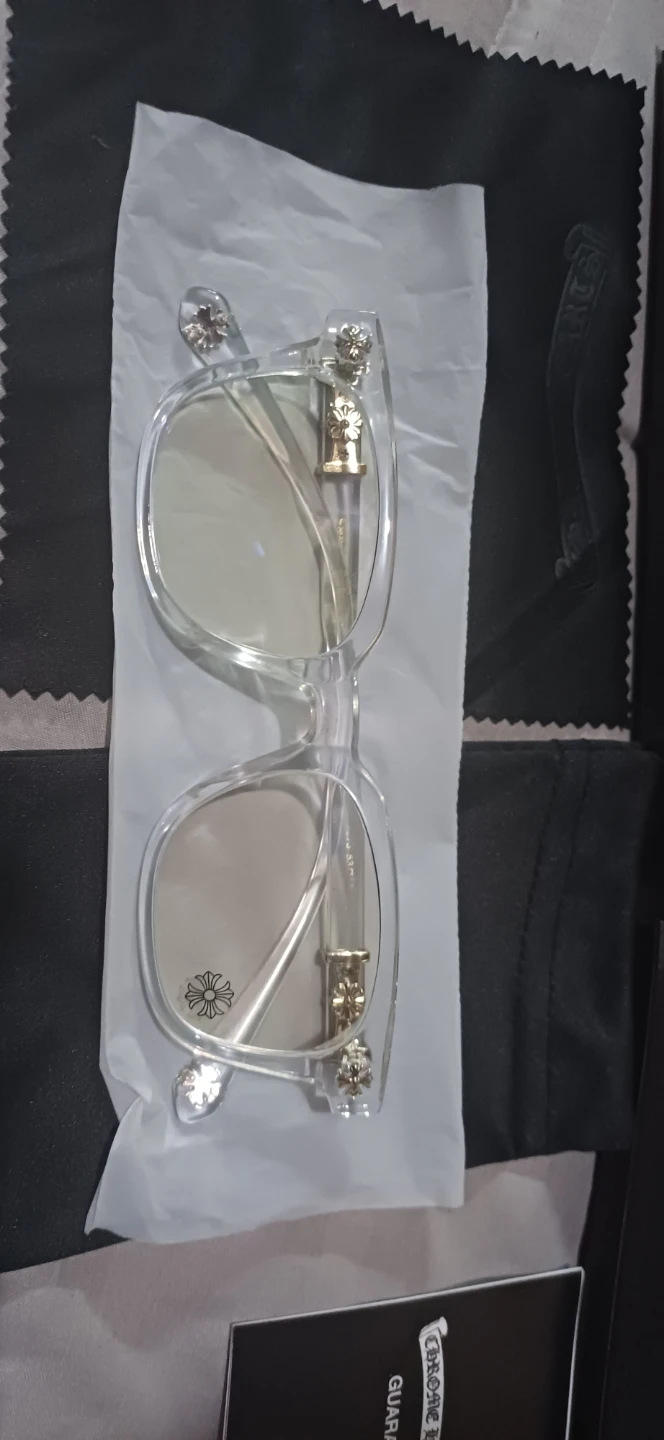 Chrome Hearts Clear Glasses with Gold Accents - photo 2