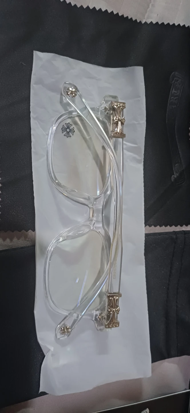 Chrome Hearts Clear Glasses with Gold Accents - photo 3