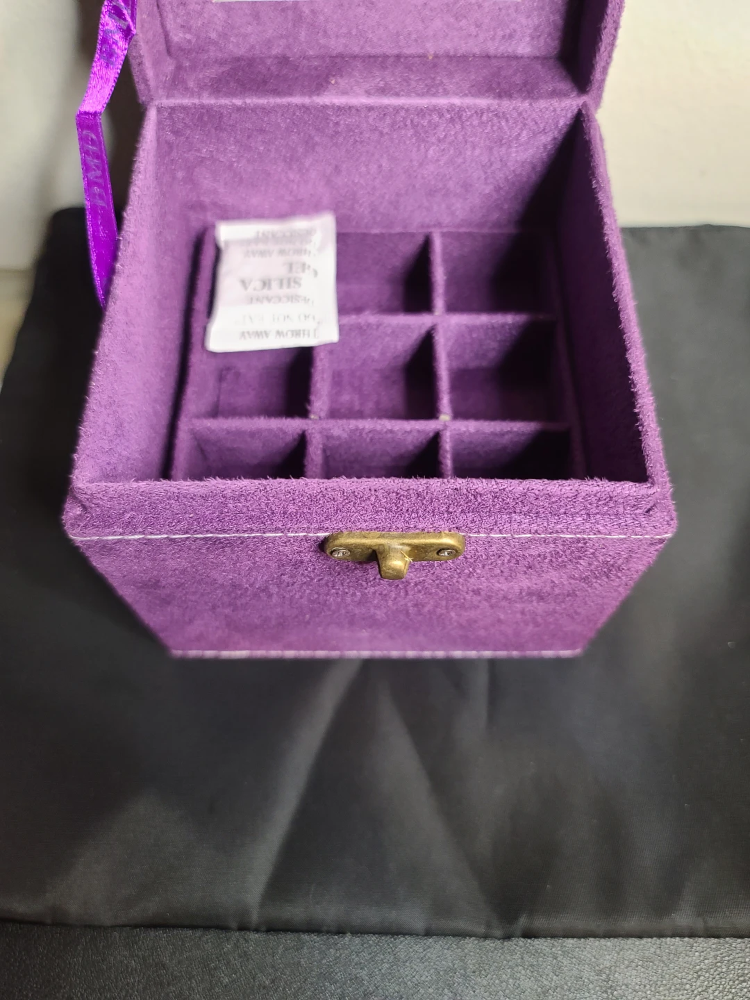 Purple Suede Jewellery Box with Mirror - photo 3