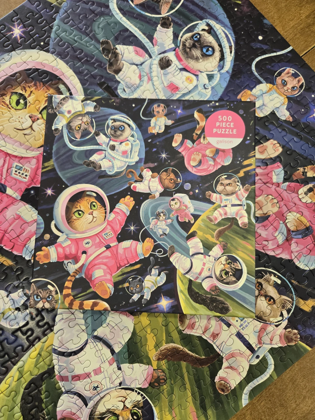 Galison 500 Piece Space Cats Puzzle