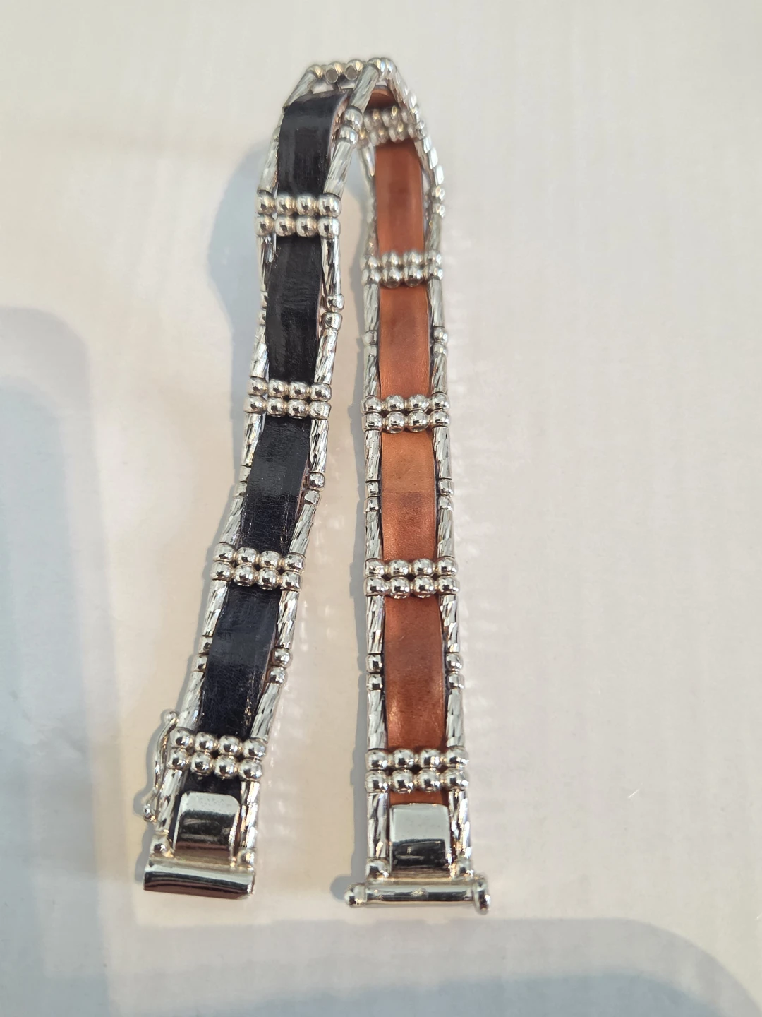 Sterling silver  bracelet with 2 side faces - photo 2
