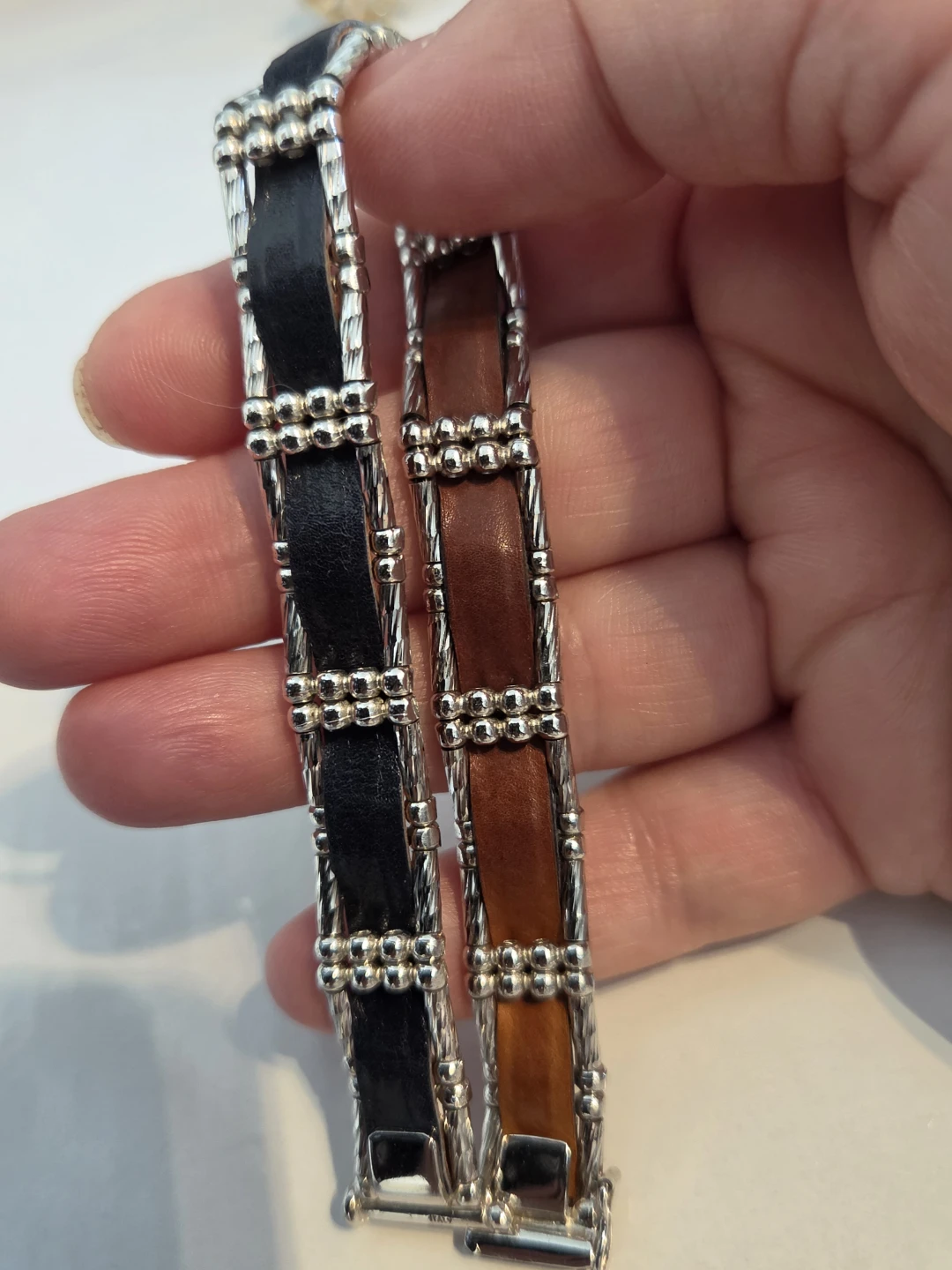 Sterling silver  bracelet with 2 side faces - photo 3