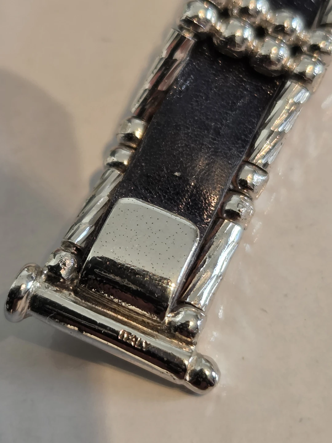 Sterling silver  bracelet with 2 side faces - photo 4