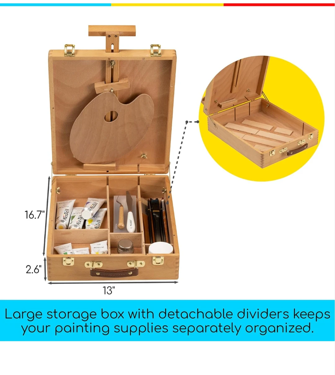 BNIB LEEDEN Wooden Art Box Easel - photo 2
