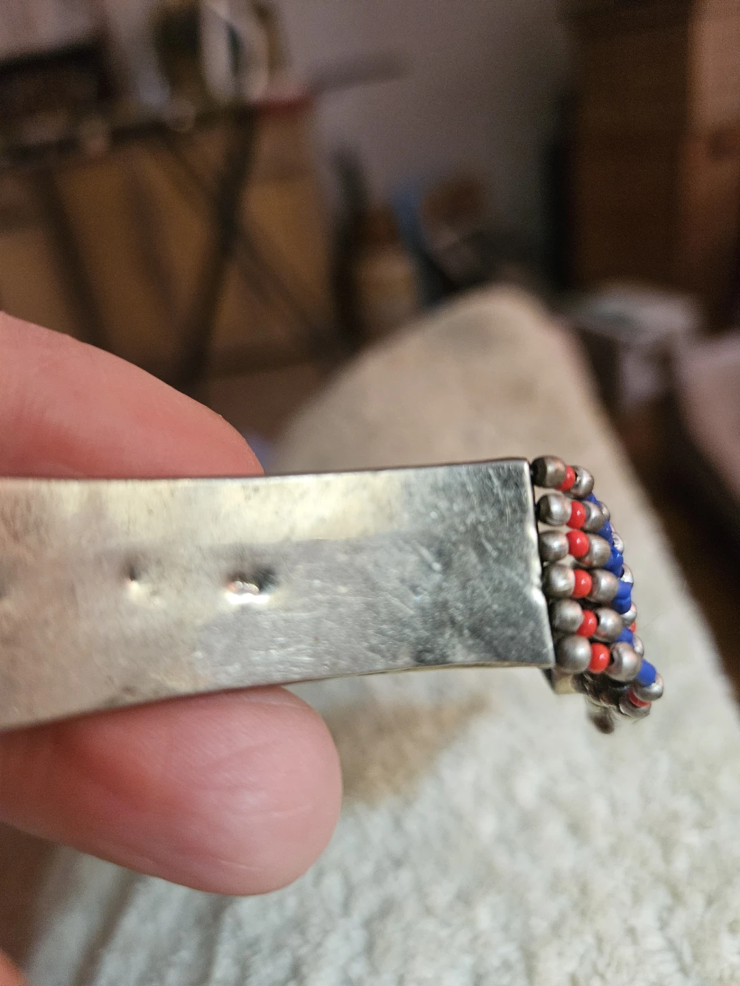 Silver Tibetian Lapis Lazuli Beaded Bracelet with Enamel Accents - photo 4