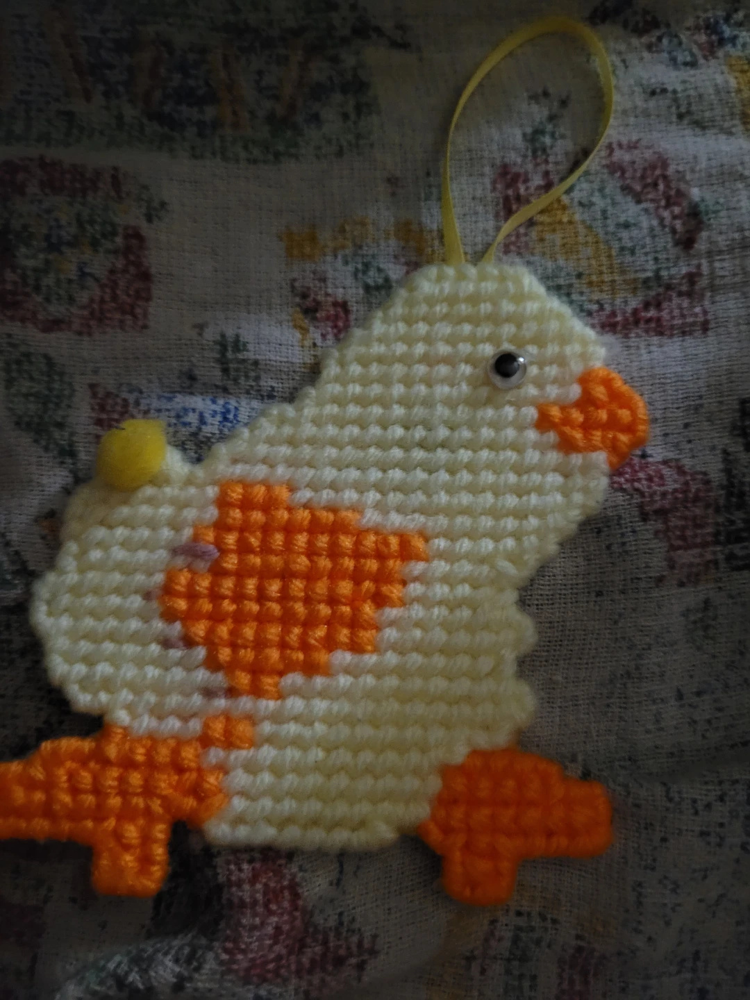 Cross stich chicken fridge magnet