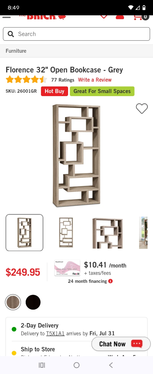 The Brick Florence 32" Open Bookcase - Grey - photo 2