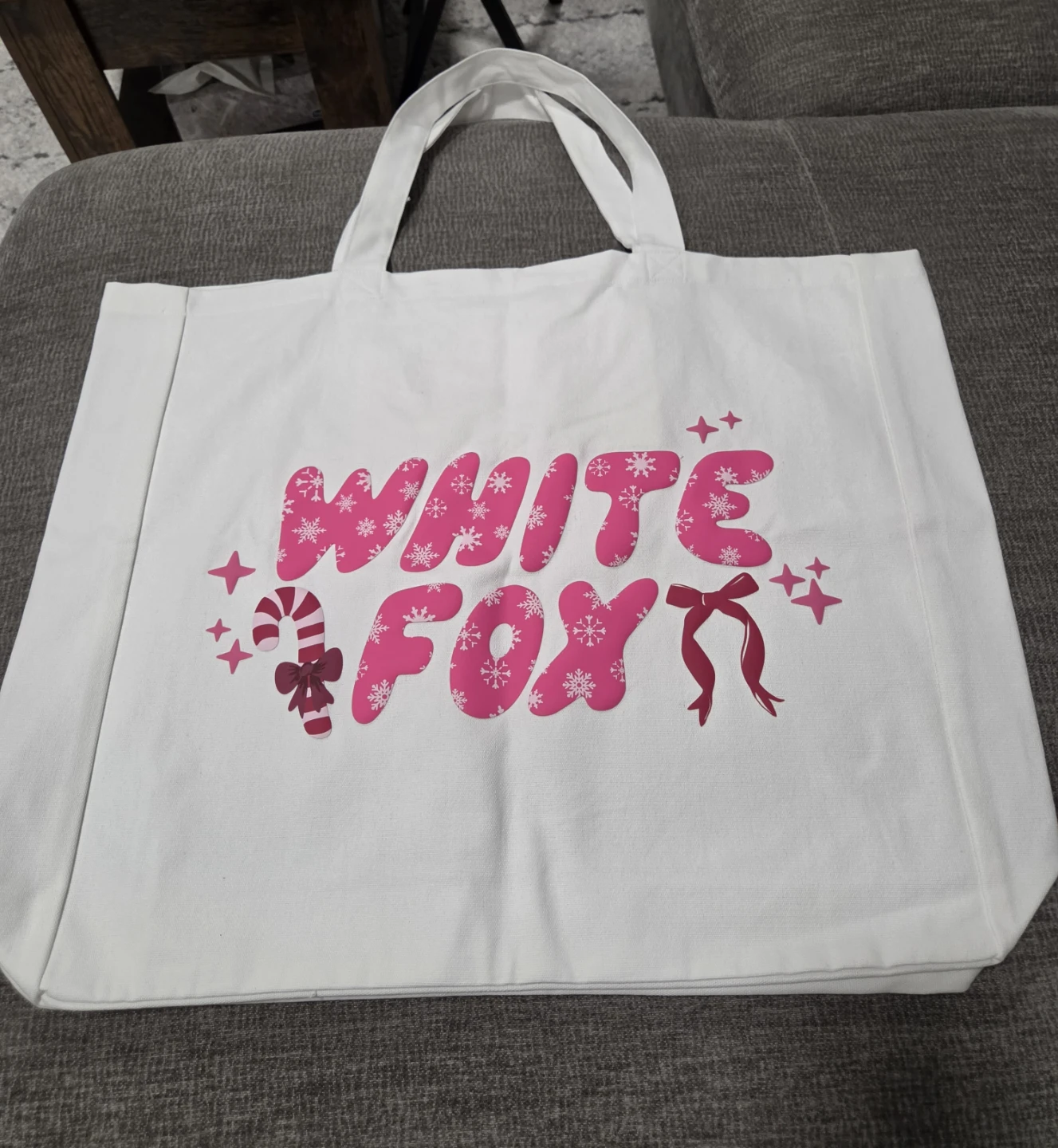 White Fox Tote Bag