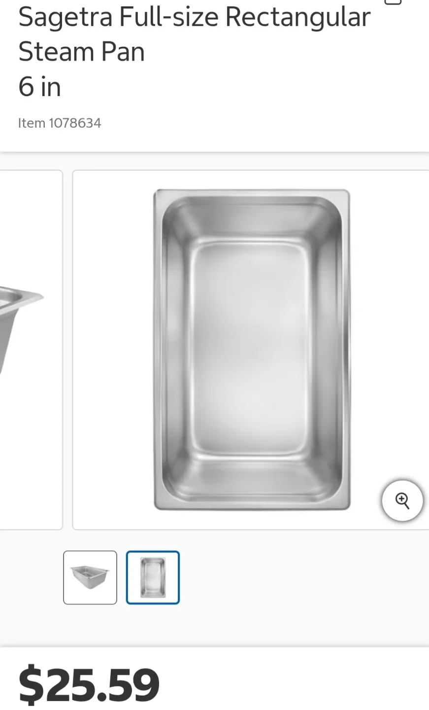 Sagetra Full-size Rectangular Steam Pan 6 in - photo 5
