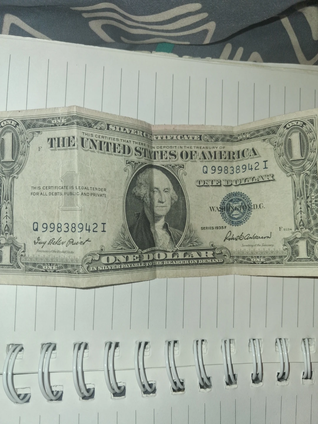 1935 Silver Certificate One Dollar Bill
